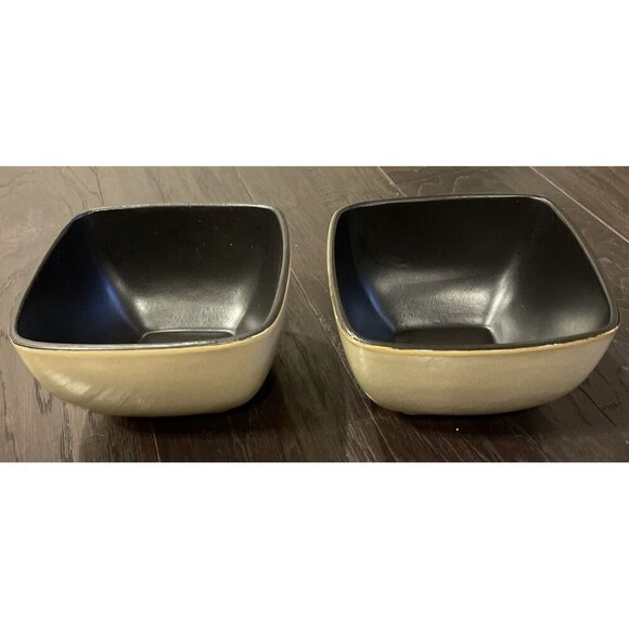 Home Trends Rave Taupe Brown Square‎ Cereal Bowl Bowls Set Of 2 - Picture 1 of 5